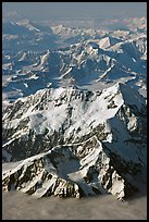 Aerial view of Mount St Elias and Mount Logan. Wrangell-St Elias National Park, Alaska, USA. (color)