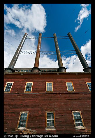 Kennecott power plant and smokestacks. Wrangell-St Elias National Park (color)