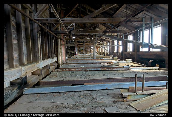 Shaking tables in the Kennecott copper mill. Wrangell-St Elias National Park (color)