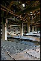 Shaking tables in the Kennecott concentration plant. Wrangell-St Elias National Park, Alaska, USA. (color)