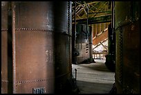 Tanks for Ammonium leeching Kennecott smelting plant. Wrangell-St Elias National Park, Alaska, USA.