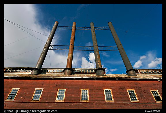 Historic Kennecott power plant and smokestacks. Wrangell-St Elias National Park (color)