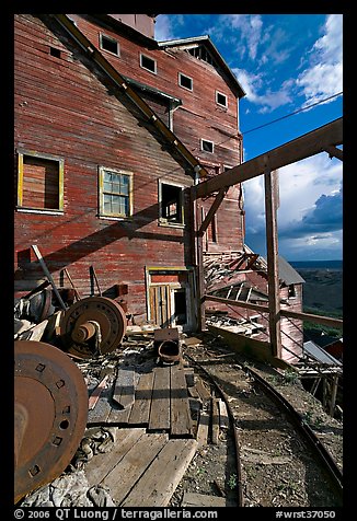 Rails and Kennecott Mill. Wrangell-St Elias National Park, Alaska, USA.