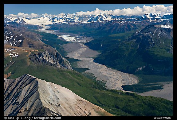 Aerial view of Nizina River. Wrangell-St Elias National Park (color)