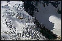 Aerial view of crevasses on steep glacier. Wrangell-St Elias National Park, Alaska, USA. (color)