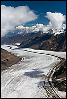 Aerial view of Barnard Glacier. Wrangell-St Elias National Park, Alaska, USA. (color)