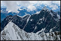 Aerial view of ridges, University Range. Wrangell-St Elias National Park, Alaska, USA.