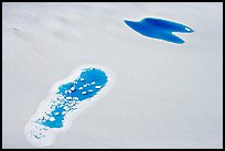 Aerial view of glacial melt lakes on Bagley Field. Wrangell-St Elias National Park, Alaska, USA.