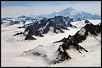Aerial view of Jefferies Glacier and Mount St Elias. Wrangell-St Elias National Park, Alaska, USA. (color)