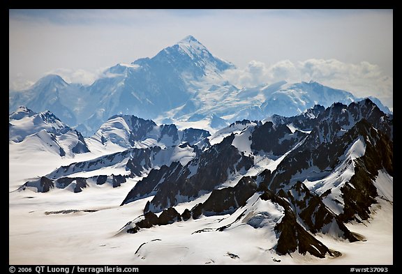 Aerial view of Mount St Elias. Wrangell-St Elias National Park, Alaska, USA.