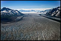 Aerial view of Tana Glacier. Wrangell-St Elias National Park, Alaska, USA.