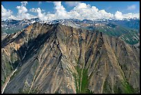 Aerial view of Bonzanza Ridge. Wrangell-St Elias National Park, Alaska, USA. (color)