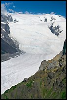 Aerial view of Erie Mine and Root Glacier. Wrangell-St Elias National Park, Alaska, USA. (color)