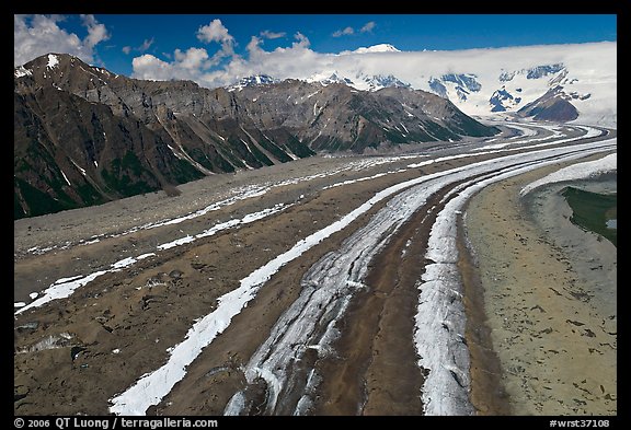 Aerial view of Kennicott Glacier. Wrangell-St Elias National Park (color)