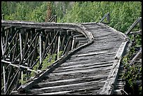 Broken section of Gilahina trestle. Wrangell-St Elias National Park, Alaska, USA. (color)