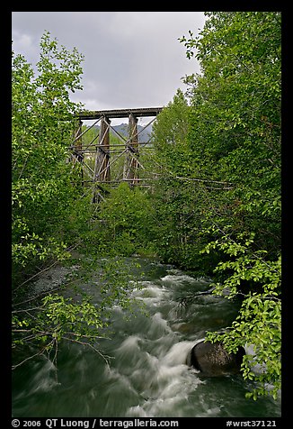 Gilahina River and trestle. Wrangell-St Elias National Park, Alaska, USA.