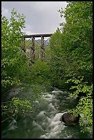 Gilahina River and trestle. Wrangell-St Elias National Park, Alaska, USA.