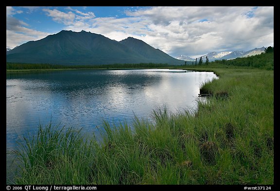 Clearing storm on lake. Wrangell-St Elias National Park, Alaska, USA.