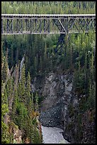 Kuskulana gorge, river, and bridge. Wrangell-St Elias National Park, Alaska, USA. (color)