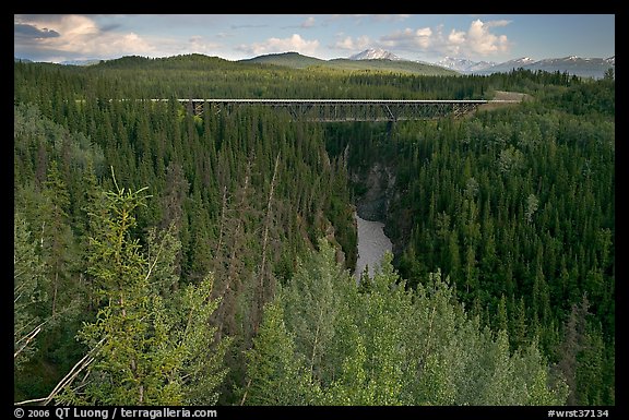 Kuskulana canyon and bridge. Wrangell-St Elias National Park (color)