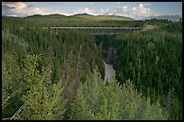 Kuskulana canyon and bridge. Wrangell-St Elias National Park, Alaska, USA.