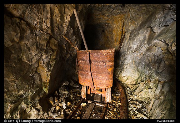 Ore car inside Rambler mine. Wrangell-St Elias National Park (color)