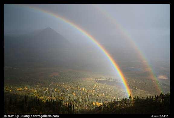Double rainbow, Devils Mountain. Wrangell-St Elias National Park (color)