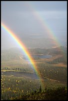 Double rainbow over valley with lakes. Wrangell-St Elias National Park ( color)