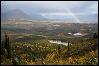 Devils Mountain, Nabesna River Valley, distant rainbow. Wrangell-St Elias National Park ( color)