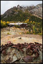 Rusted barels and mill. Wrangell-St Elias National Park ( color)
