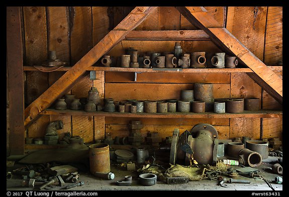 Close-up of machinery parts. Wrangell-St Elias National Park (color)