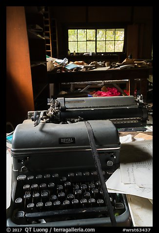 Typewriter in abandonned cabin. Wrangell-St Elias National Park (color)