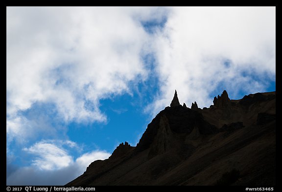 Sharp spires and clouds, Skookum Volcano. Wrangell-St Elias National Park (color)