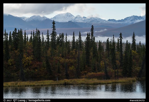 Rock Lake and Wrangell mountains. Wrangell-St Elias National Park (color)