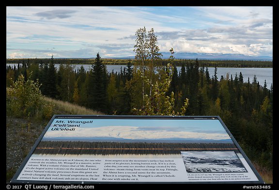 Mt Wrangell interpretive sign. Wrangell-St Elias National Park (color)
