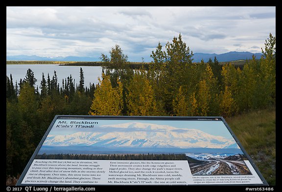Mt Blackburn interpretive sign. Wrangell-St Elias National Park (color)