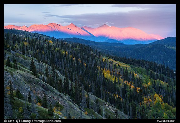 Wrangell Mountains, Sunset. Wrangell-St Elias National Park (color)