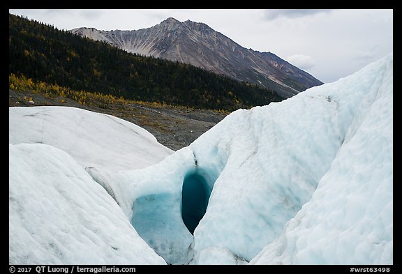 Root Glacier with cave and mountains. Wrangell-St Elias National Park (color)