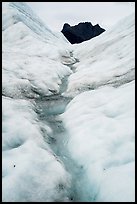 Glacial stream on Root Glacier and peak. Wrangell-St Elias National Park ( color)