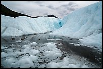 Meltwater and canyon, Root Glacier. Wrangell-St Elias National Park ( color)