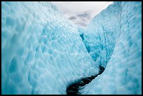 Glacial stream in narrow ice canyon, Root Glacier. Wrangell-St Elias National Park ( color)