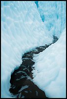 Glacial stream, ice canyon, Root Glacier. Wrangell-St Elias National Park ( color)