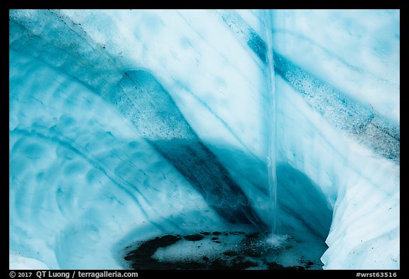 Ice bowl with waterfall. Wrangell-St Elias National Park (color)