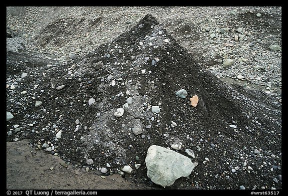 Sand-cone feature, Root Glacier. Wrangell-St Elias National Park (color)