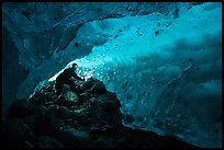 Mountaineer in ice cave. Wrangell-St Elias National Park ( color)
