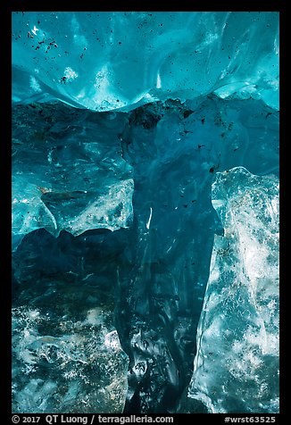 Transparent ice detail, ice cave. Wrangell-St Elias National Park (color)
