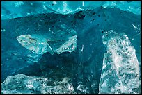 Glacier cave wall with transparent blocks. Wrangell-St Elias National Park ( color)