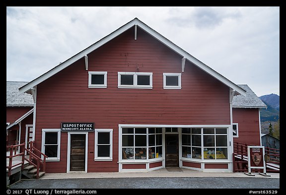 Kennecott post office reconverted into visitor center. Wrangell-St Elias National Park (color)