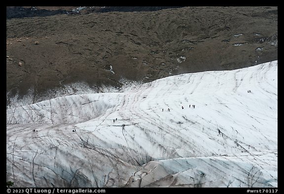 Root Glacier with hikers. Wrangell-St Elias National Park (color)