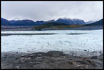 Moraines, Root Glacier, and Wrangell mountains. Wrangell-St Elias National Park ( color)